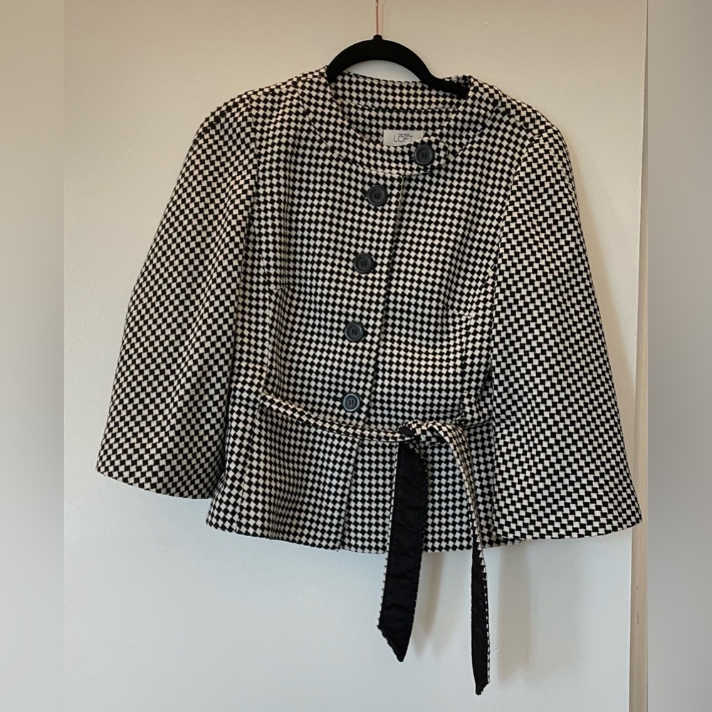 Gingham Batwing Jacket Loft